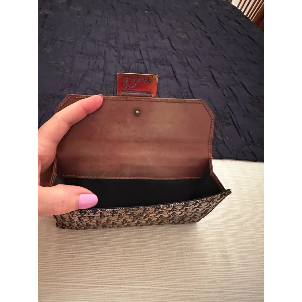 Dior Beige & Blue Canvas & Leather Medium Wallet - Picture 8 of 11